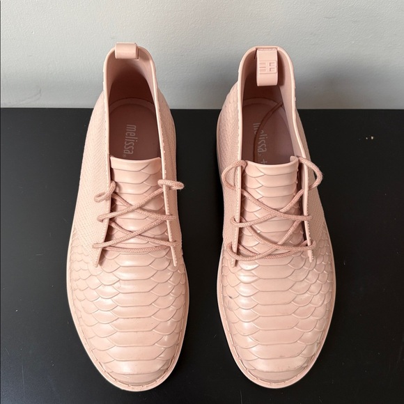 Melissa + Baja East desert Python Chukka Boot lace up snake textured pink US6 - Picture 4 of 11